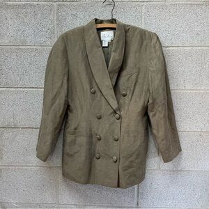 Vintage Anne Carson Linen/Silk Blend Double Breasted Blazer
